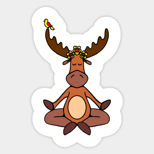 Meditating moose Sticker